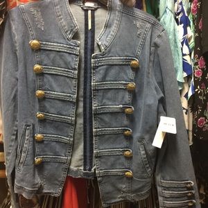 NWT Free People Denim Jean Jacket L